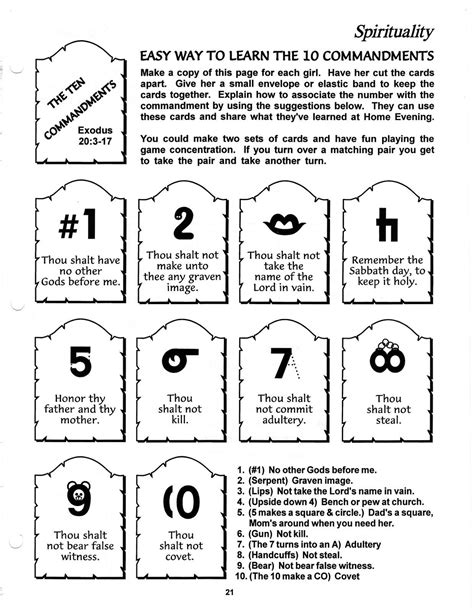 Ten Commandments Printable Copy Click to print a copy of the words of Moses from Exodus 20. . Lesson plan on the ten commandments